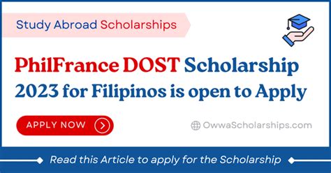 PhilFrance Scholarships for the 2023 Intake .